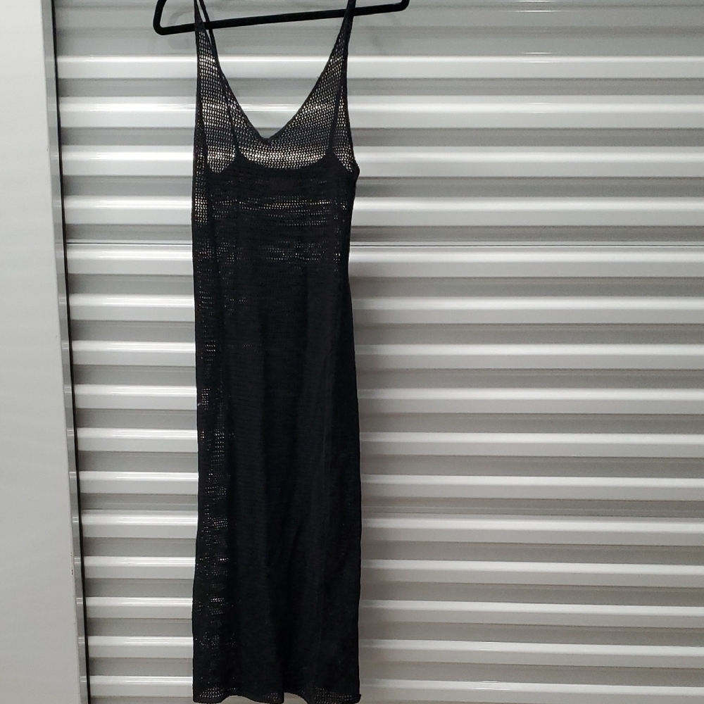 Nwot EDUN Black Mesh Maxi Dress